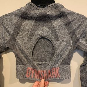 Gymshark Flex Open Back Crop Top Grey Marl Small